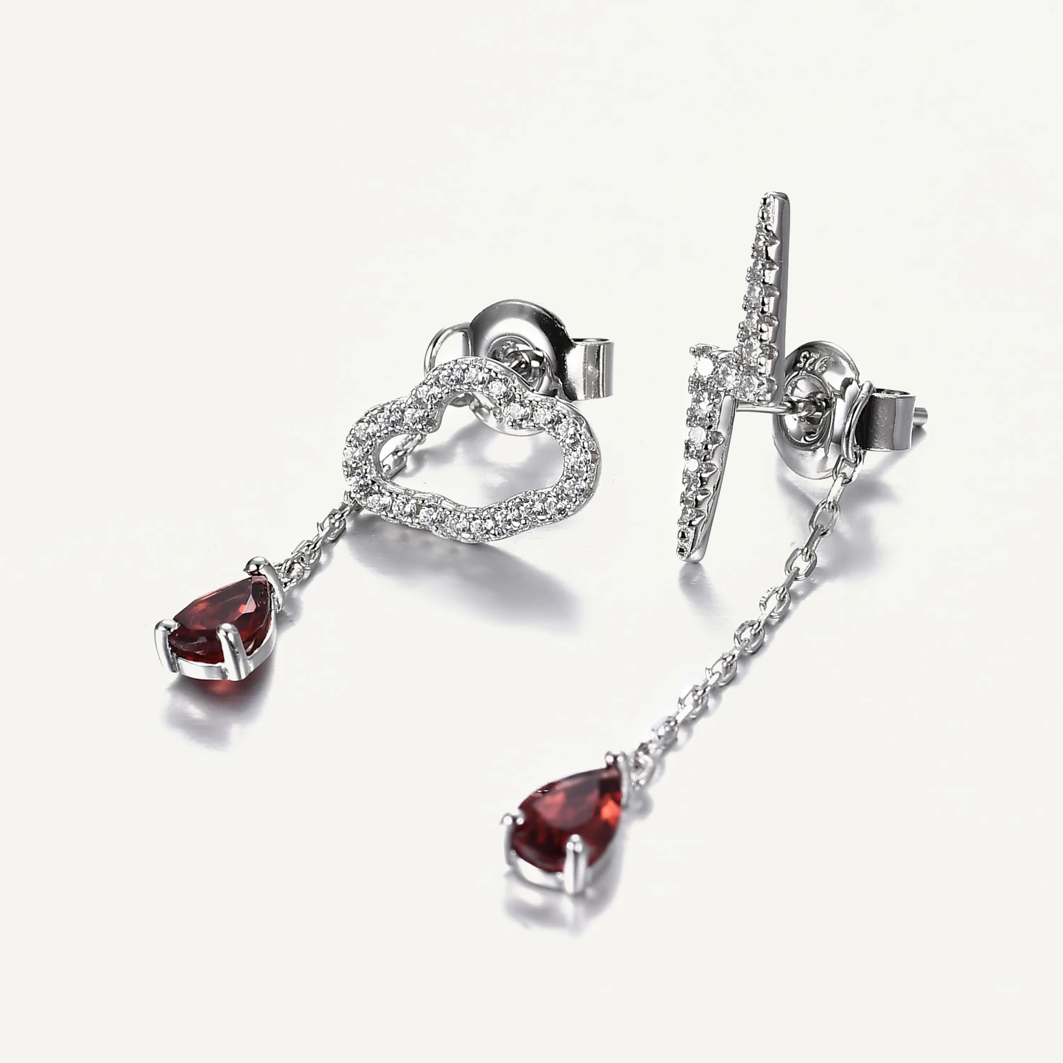 

GEM'S BALLET Women Earring Silver Needles Tassels Design Garnet Earring Eardrop Exquisite Earrings Dangle Luxury Fine Jewelry