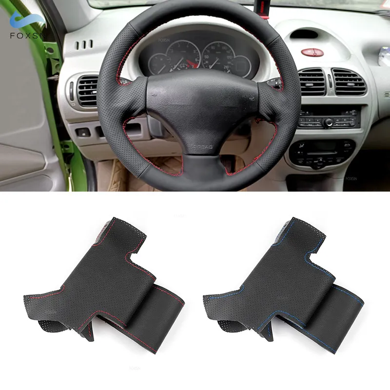 Перфорированная микрокожа для Peugeot 206 1998 -2005 SW 2003- 2005 самодельная прошитая рулевая