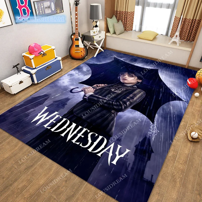 

Movie Character Carpet Bedroom Bedside Sofa Wednesday Floor Mat Bathroom Area Door Mat Water Absorbing and Non slip Rugs a1