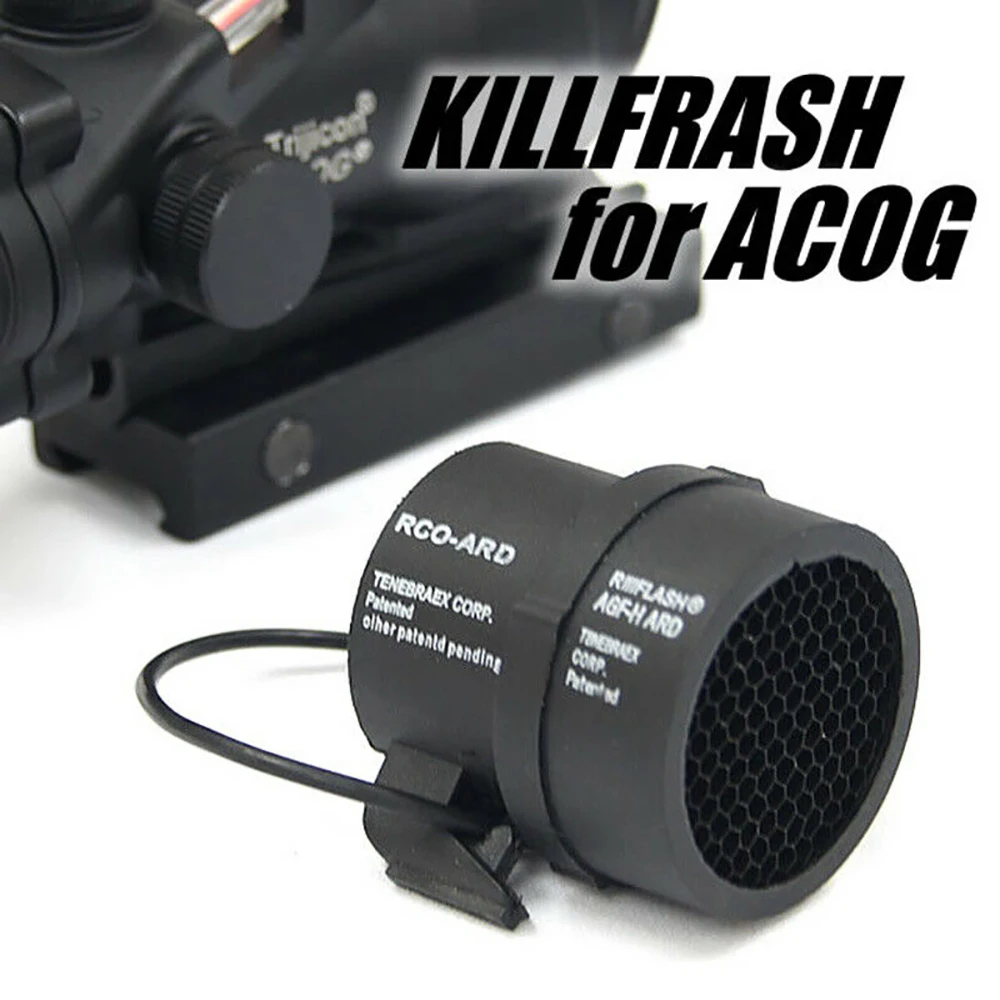 Kill Flash Scope Round Meshy Cover  Anti-Reflection Device for ACOG 4 X 32 Scope