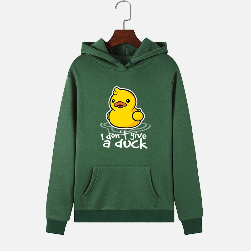 

Women Cartoon Duck Print Hooded Sweatshirt Women Hoody Pocket Hoodies Korean Fashion Warm Casual Pullover