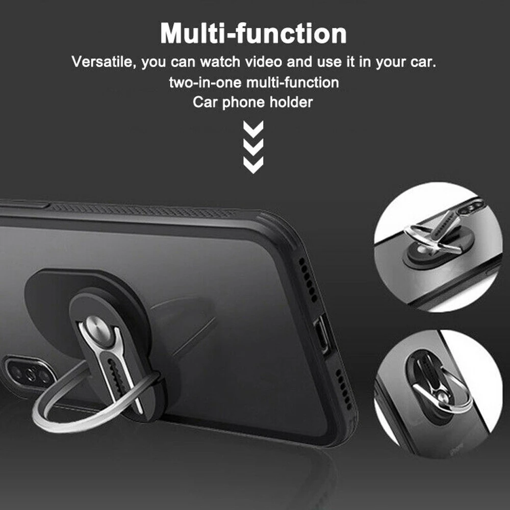 

Two-In-One Multipurpose Mobile Phone Holder Universal Ring Stand 360 Degree Car Phone Bracket Support For All Models Smartphone