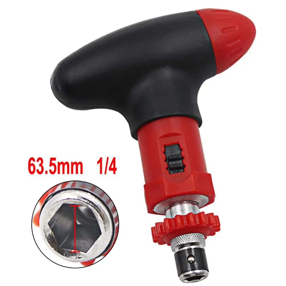 

1pcs Manual 6.35mm T-type Ratchet Screwdriver Rotate Forward Reverse Screwdrivers Household Tools