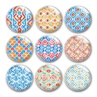 geometric patterns round photo glass cabochon demo flat back for diy jewelry making finding supplies snap button accessories