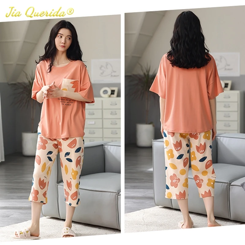 Женские пижамы размера плюс M-5XL женские для отдыха по колено Новая Элегантная