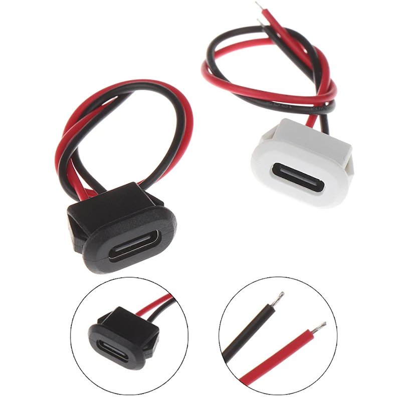 

2Pin USB-C Type Waterproof USB Connector Direct Compression Female Socket