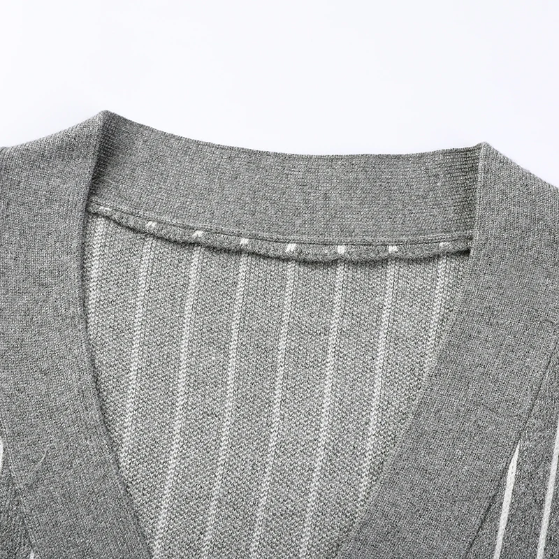 Мужской Жаккардовый свитер в полоску повседневный вязаный кардиган с длинными