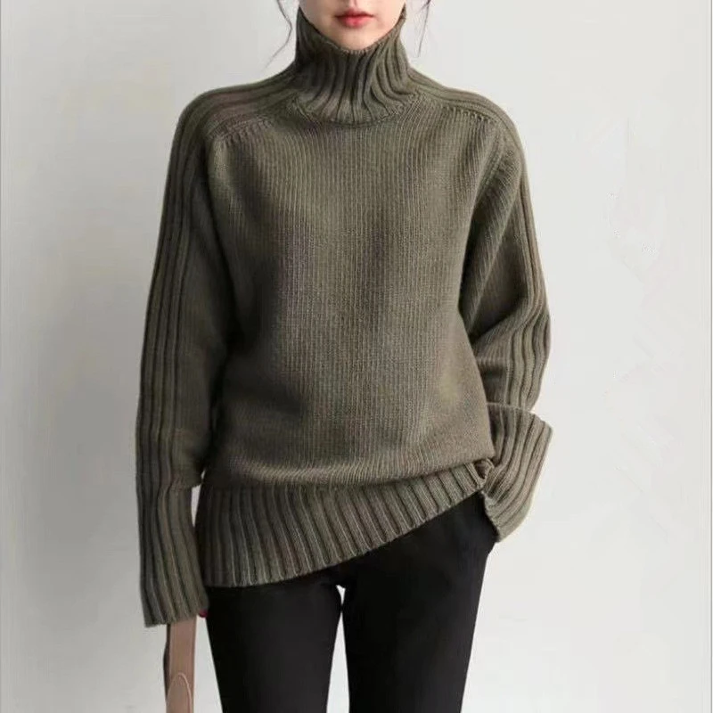 

Elegant Women Sweaters Long Sleeve Turtleneck Warm Pullovers