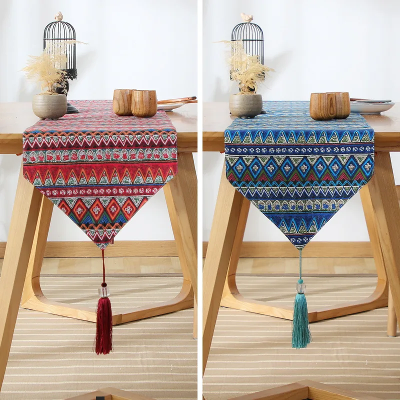 

Table Runners with Tassels Polyester Elegant Striped Fall Table Runners for Home Kitchen Dining Table Decoration