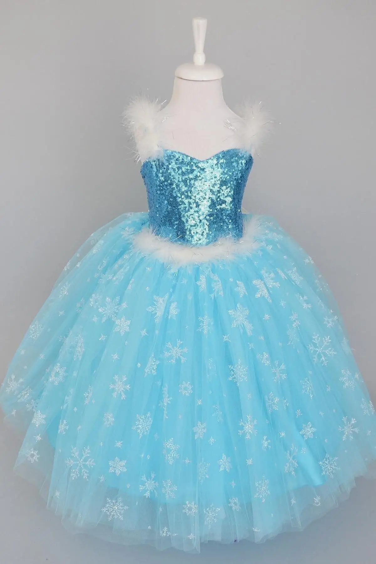 

Blue Elsa Dress Woven Gauze Pendant Trend Solid Color Standard Maxi Clothing