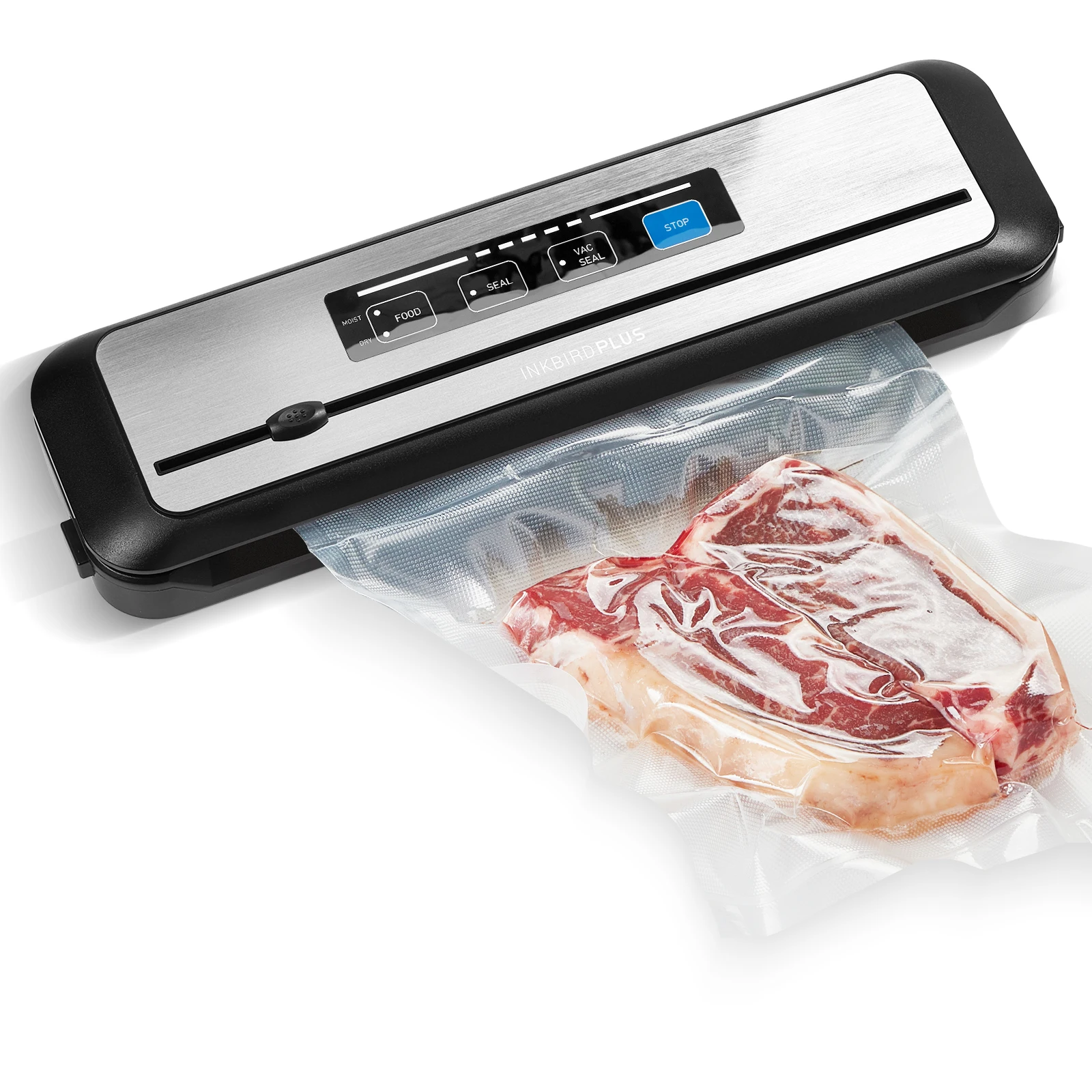 

Inkbird INK-VS01 Dry Moist Food Preservation Automatic Vacuum Sealer with Bag Rolls, Cutter, Hose Sealing Machine Sous Vide