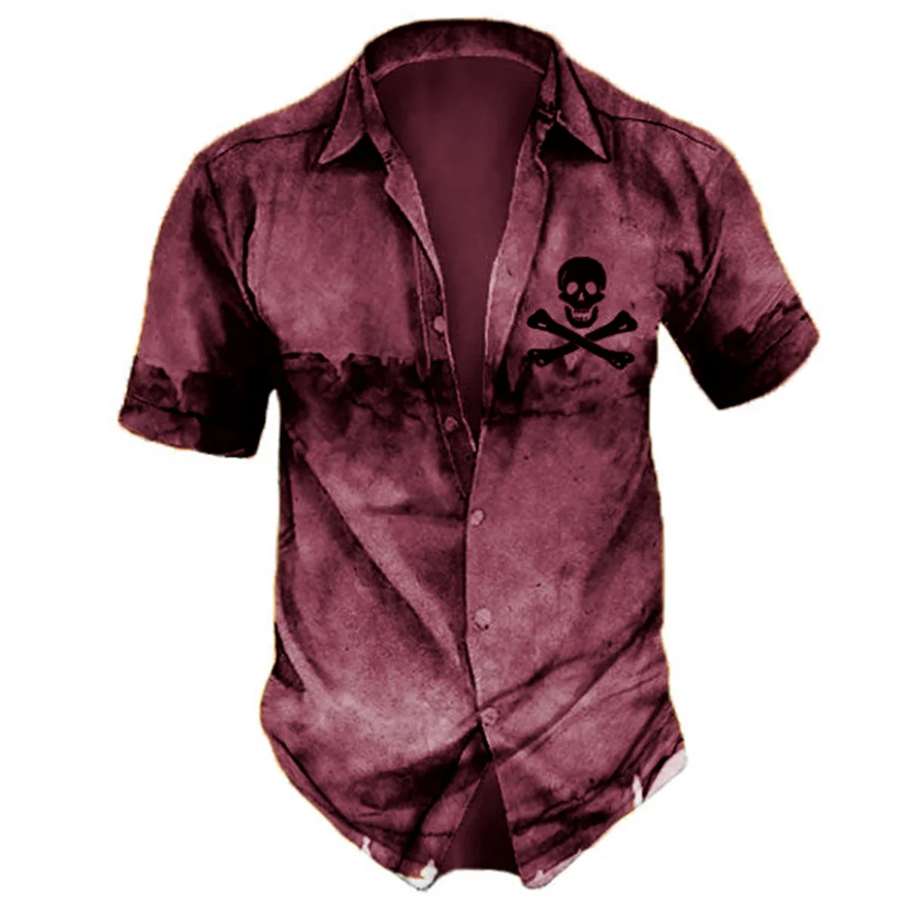 2023 Vintage Fashion Streetwear Summer Casual Short Sleeve Top Hawaiian Men's Hip Hop Shirt