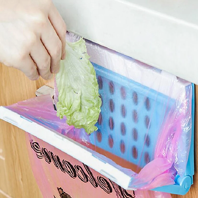 

Portable Garbage Bag Folding Cargo Hanging Garbage Storage Holder Kitchen Gadgets Plastic Garbage Bag Rack
