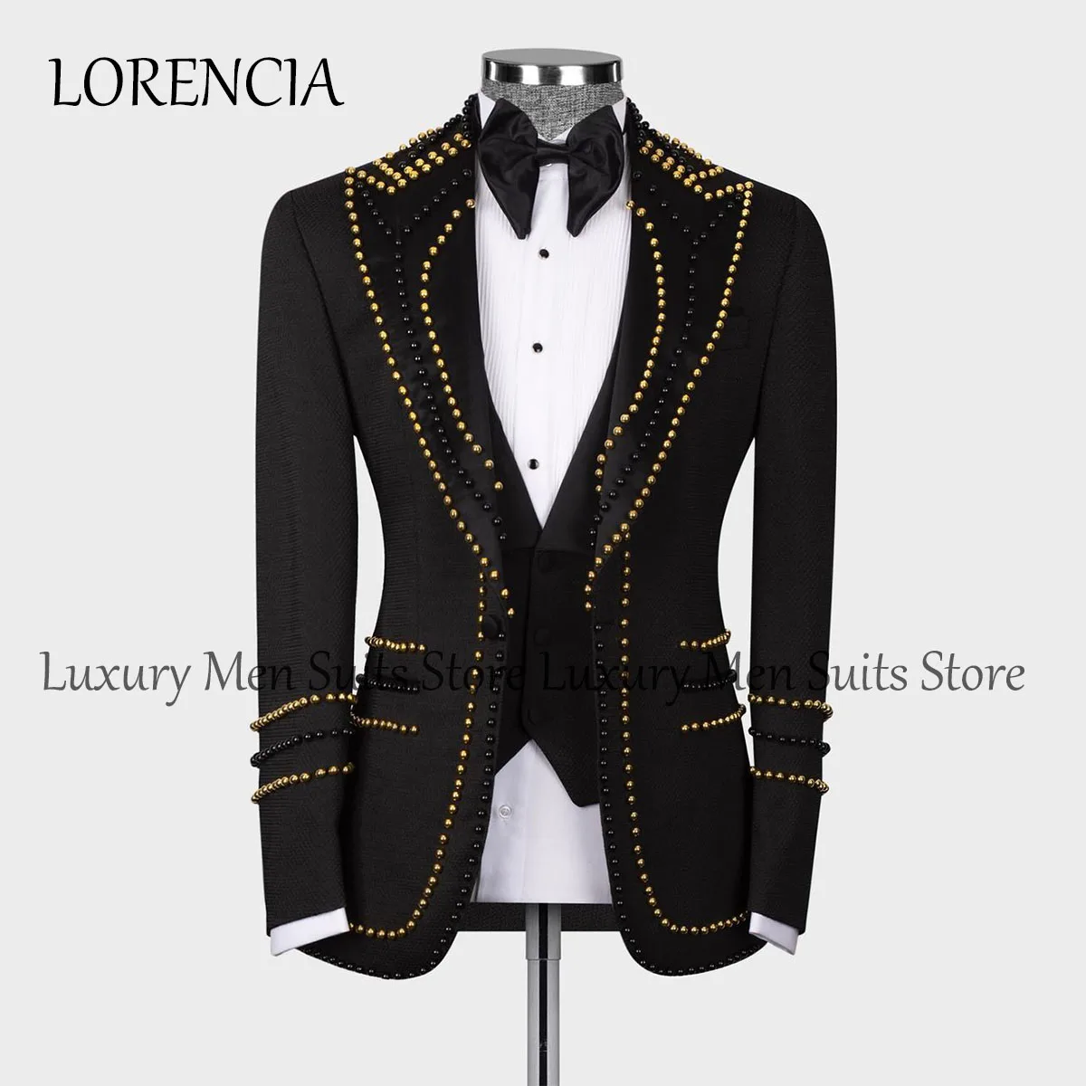 Роскошные мужские костюмы с жемчужинами и бусинами смокинги для жениха