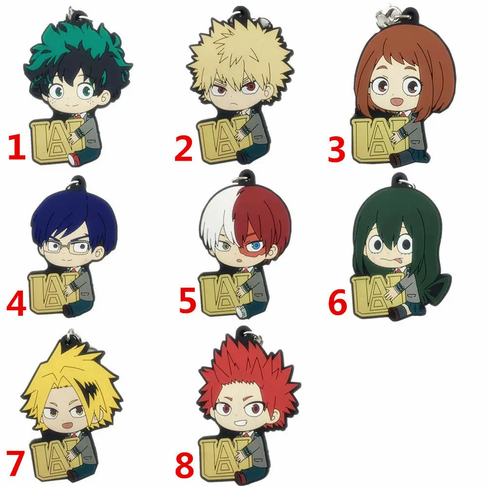 

Boku no Hero Academia Anime Rubber Keychain Key Ring Race Straps Cosplay