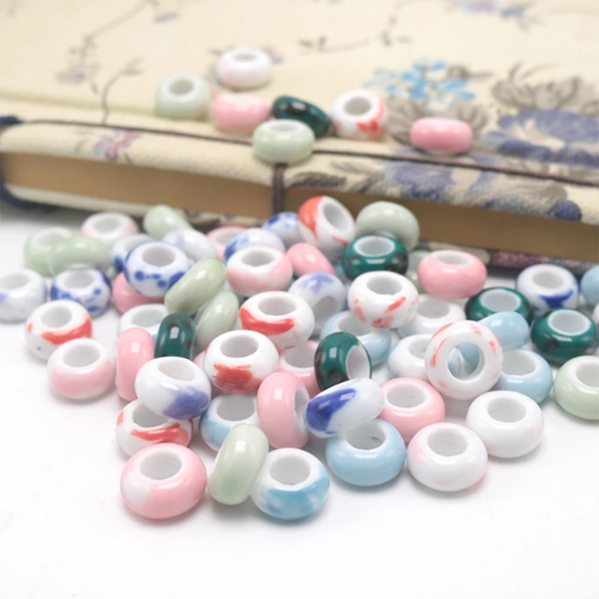 

Colorful Hand-painted Round Donut Shape Ceramic Beads For Jewelry Making Necklace Bracelet High Quality DIY Accessories