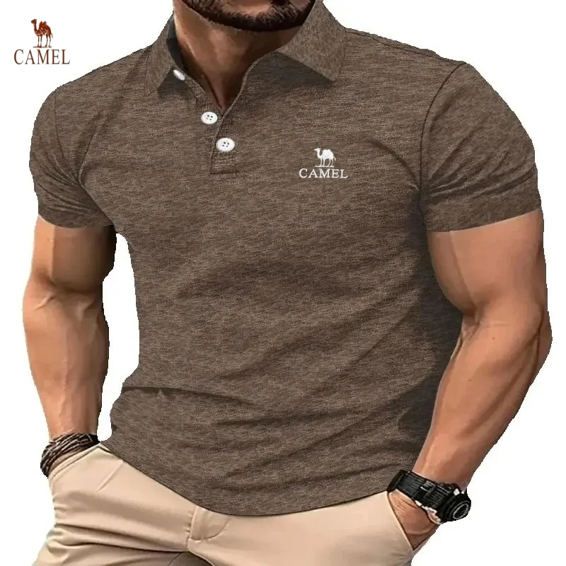 Мужская повседневная модная дышащая рубашка поло удобный топ с вышивкой для