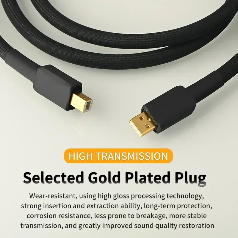 Фото USB-кабель A To B из чистого серебра, кабель для декодирования DAC, Hi-Fi аудиодекодер, провод для цифровой звуковой карты №5