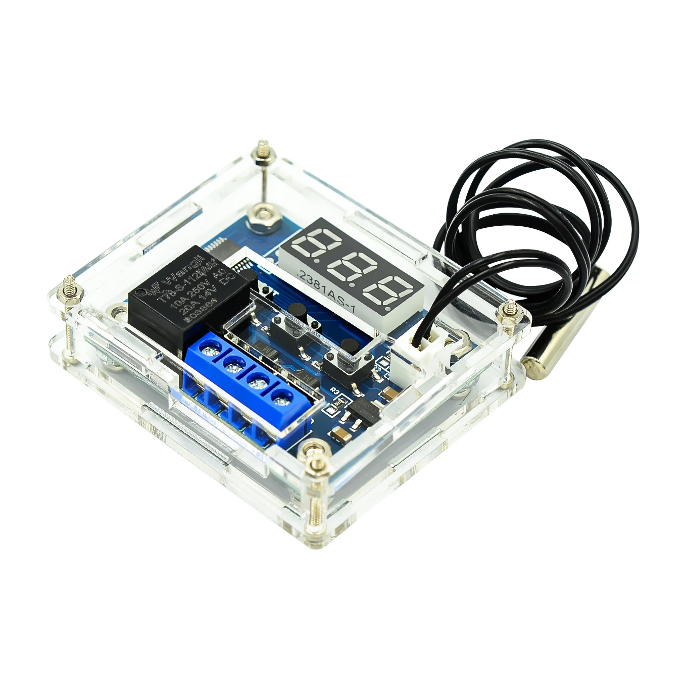 Цифровой регулятор температуры W1209 зеленая/красная Φ пластина переключателя