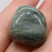 green wood grain aura crystal stone irregular bead ornament craft pendantdiy healing natural stone mineral jewelry home decor1pc
