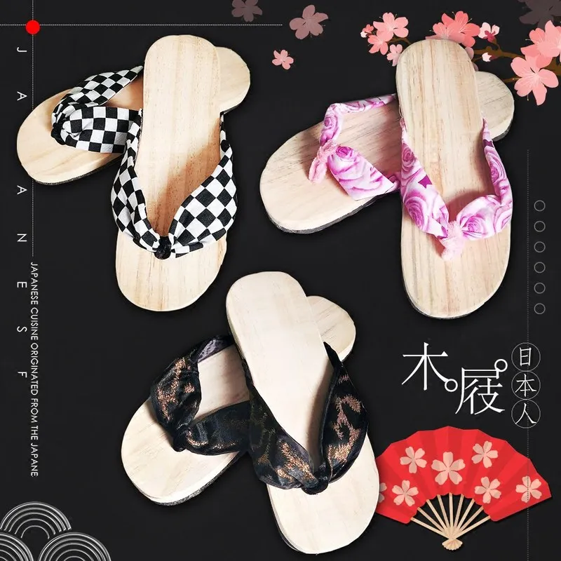 

Demon Slayer Anime Cosplay Shoes Men Women Traditional Samurai Japanese Geta Clogs Wooden Flip Flops Kamado Nezuko Tanjirou