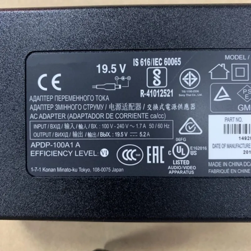 Адаптер переменного тока 19 5 В 2 А 100 Вт 6 5*4 4 мм ACDP-100D01 для телевизора SONY KDL 43W800C