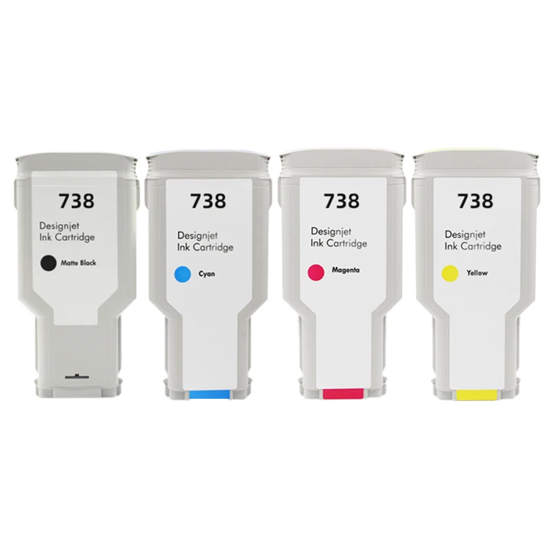 738 Совместимый картридж для чернил HP738 Ink 676M6A 676M7A 676M8A 498N8A Premium Color Inkjet HP DesignJet T950 T850