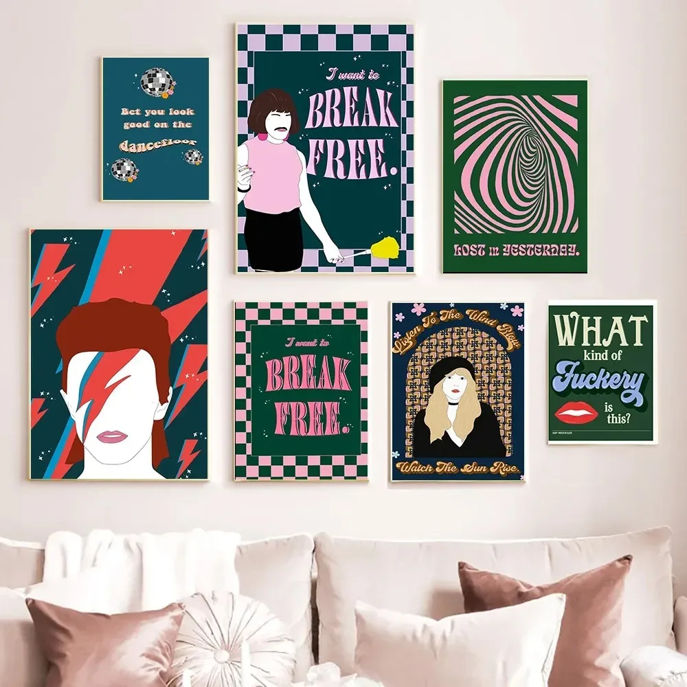 Винтажные скандинавские постеры и принты песен Дэвида Боуи медицинские обезьяны