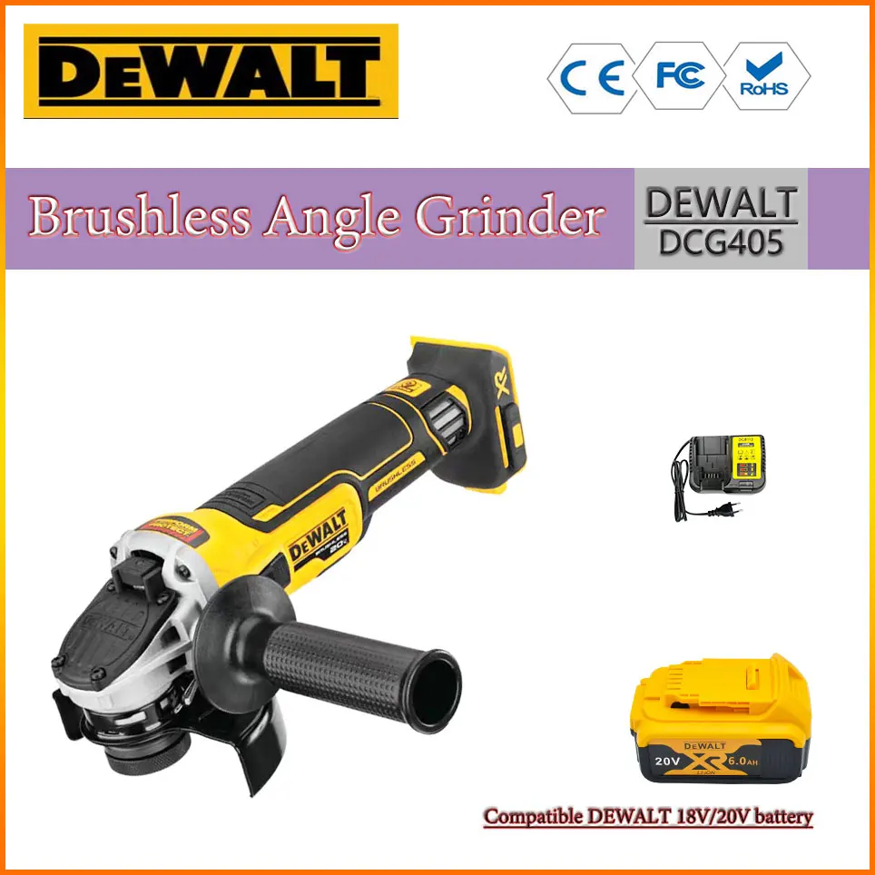 

DEWALT DCG405 Angle Grinder Brushless 125mm M14 Impact Polisher Cutting Machine Wireless 20V DEWALT Power Tool