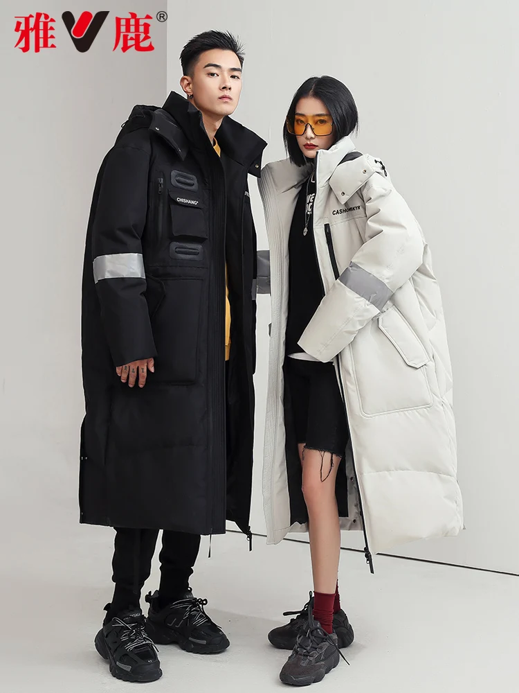 For Couple Long down Jacket Women's Winter New Thick below the Knees Tooling Parka Fashionable Jacket