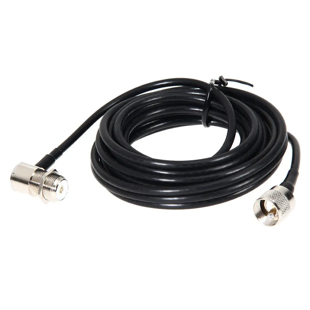 PL259 Antenna Connector Coaxial Extend Cord Cable SO239 5M 16ft UHF for Car Radio Walkie Talkie MP320 MP9000 KT-8900 KT-8900R
