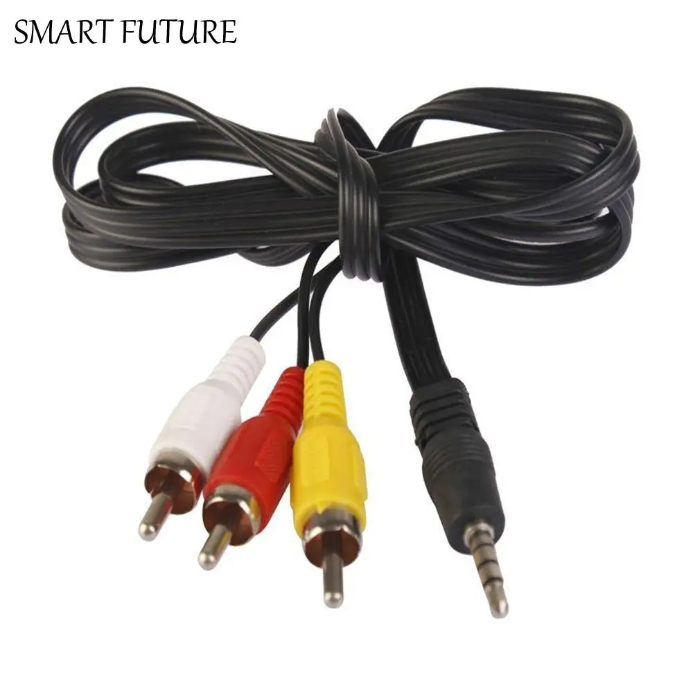 Черный прочный разъем 3 5 мм к RCA конвертер шнура видеокабели AV-провод аудиокабель