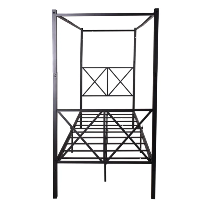 Bed Frame\  Platform Bed Frame  With X Shaped Frame\  Twin Black[us Stock]