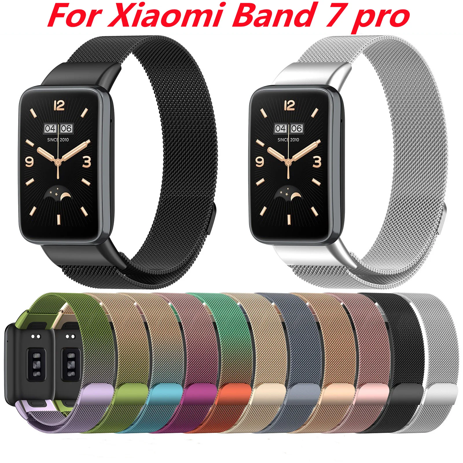 

Ремешок «Миланская петля» для Xiaomi Band 7 pro, металлический браслет из нержавеющей стали для Xiaomi Band 7 pro, защитные аксессуары для часов, 45 мм