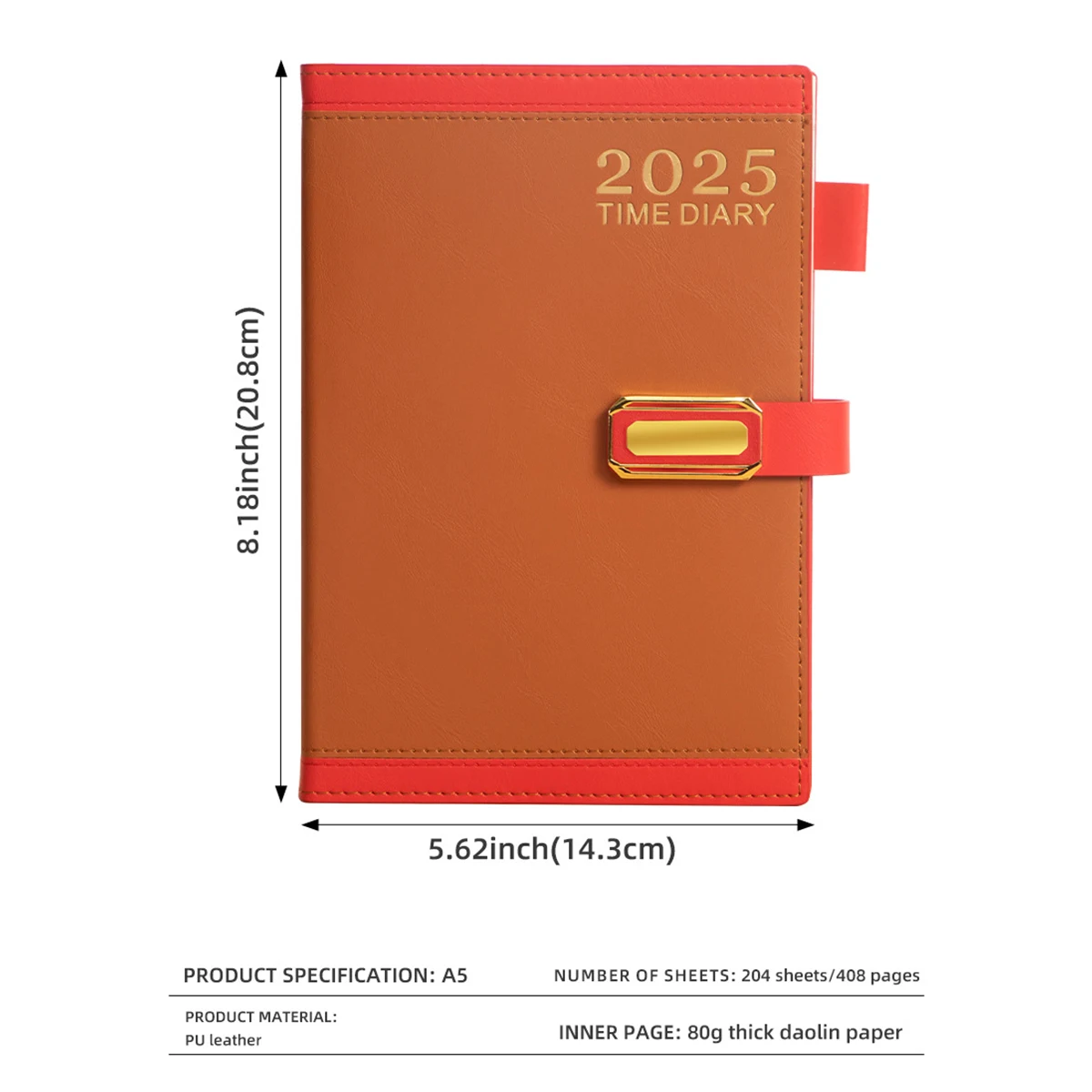 (Логотип может быть выгравирован) Кожаная книга делового расписания на 2025 год