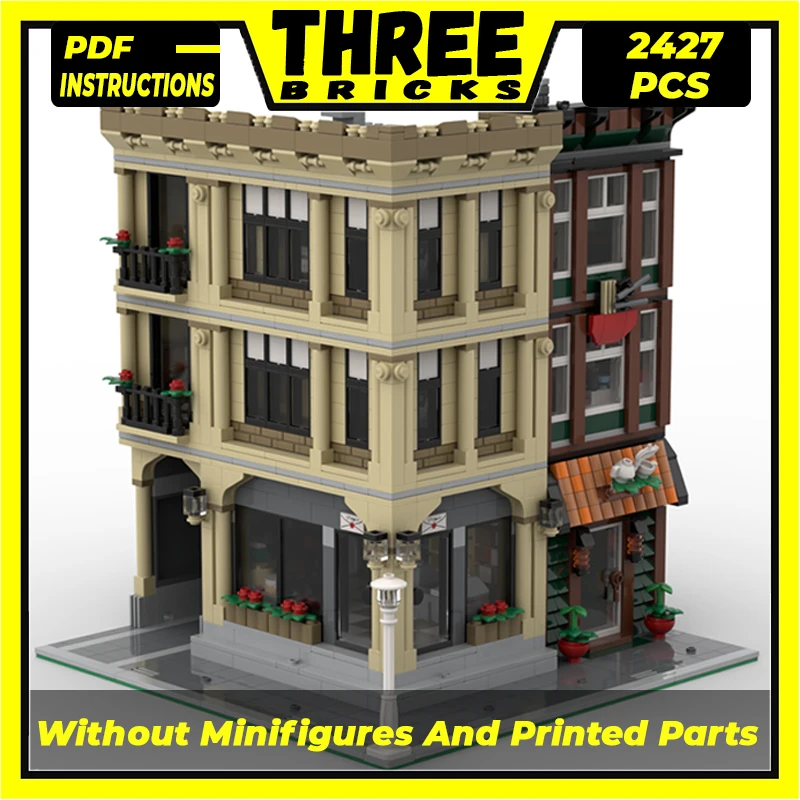 

Moc Building Blocks Modular Street View Town Square Technical Bricks DIY Assembly Construction Toys For Childr Holiday Gifts