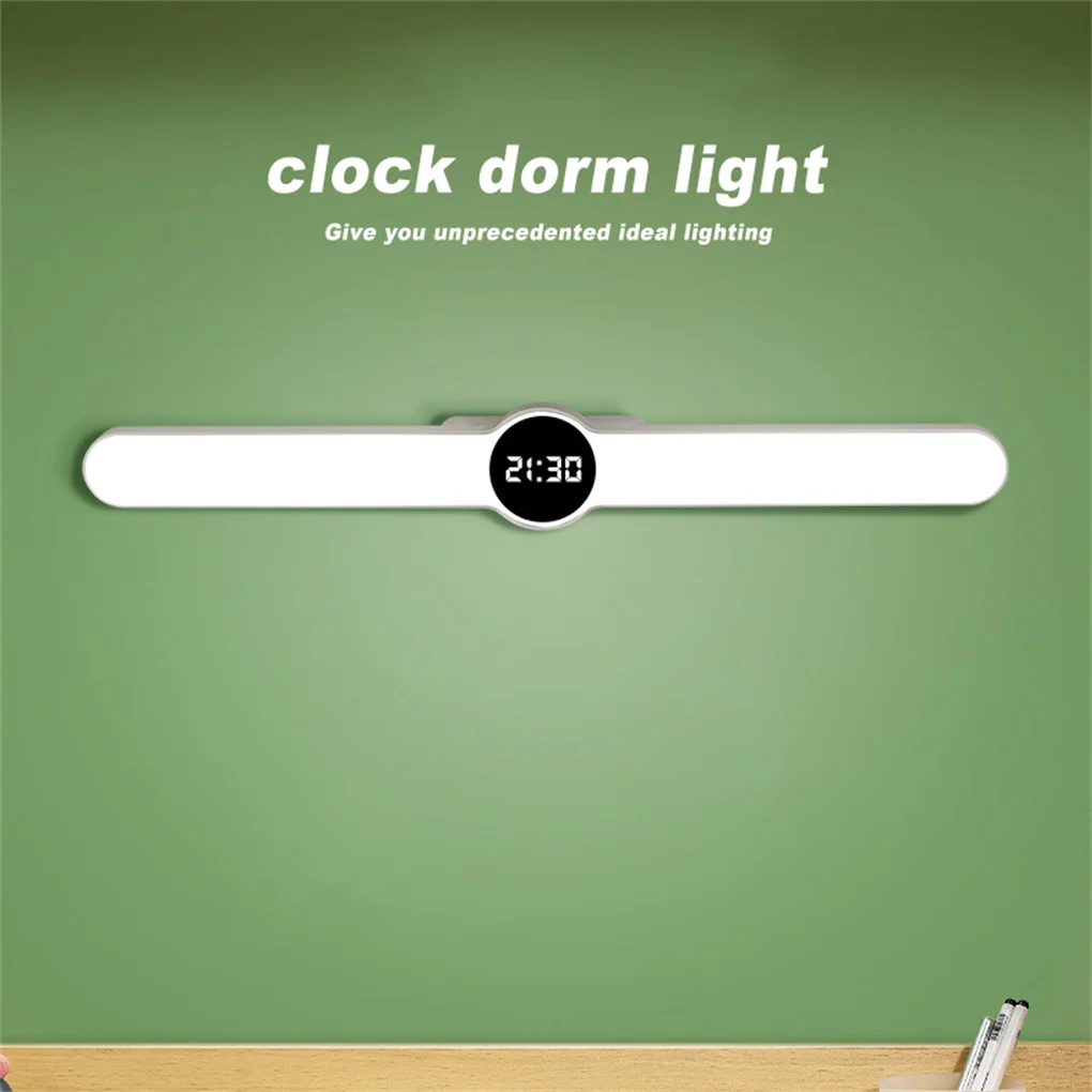 

Reading Light Bar with Clock Bunk Bed Headboard Table Stick-on Lamp Bedroom Door LED Nightlight Apartment Office