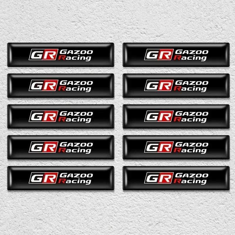 

10 шт., задняя наклейка на кузов автомобиля GR, спортивная внутренняя наклейка, эпоксидная смола для Toyota GR Gazoo Racing Prado RAV4 C-HR Avensis Corolla, аксессуары