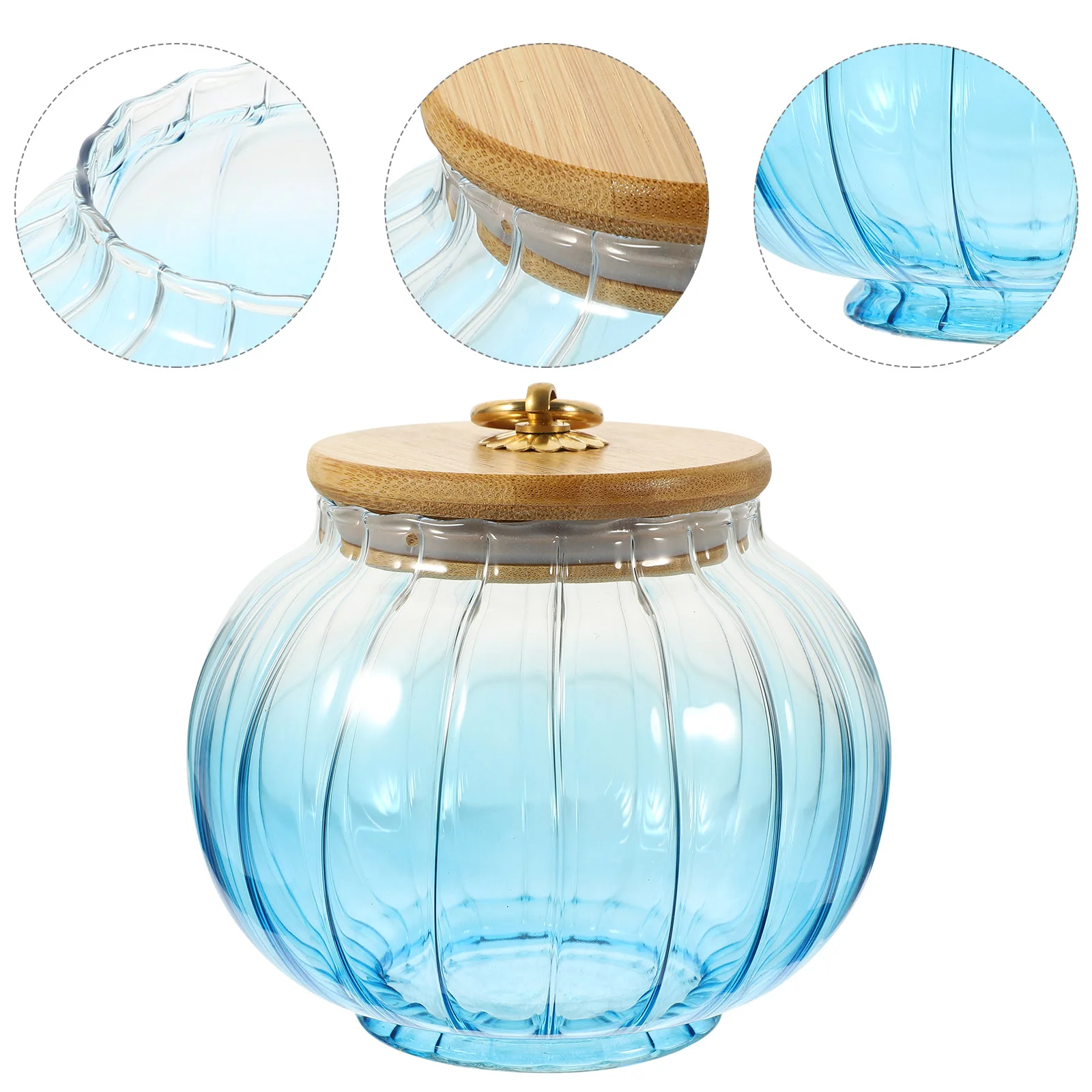 

Decorative With Bamboo Lid Airtight Multifunctional Convenient Dried Fruit Container Coffee Nuts Canister