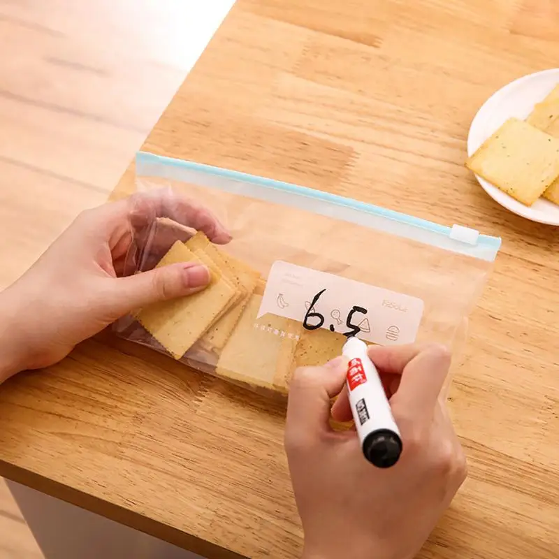 

Контейнеры для хранения пищевых продуктов LDPE, набор, стоячие свежие пакеты, молния, силиконовый многоразовый ланч, фрукты, герметичная чашк...