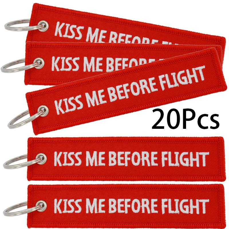 Брелок для ключей автомобиля с вышивкой KISS ME BEFORE FLIGHT 20 шт.