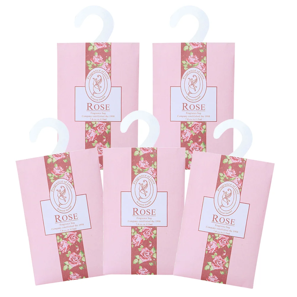

5 Pcs Rose Scented Sachets Bag Pink Air Freshener for Drawers Closets and Lovely Fresh Fragrance Fragrant Room flavoring