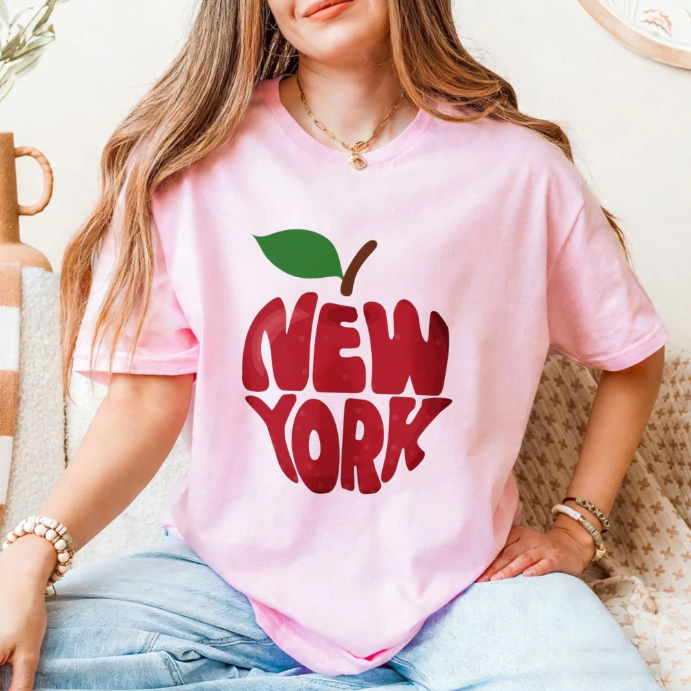 Фото Футболка с графическим принтом Big Apple New York, красная, с типографским рисунком, в городском минималистском стиле, сувенир, подарок, мужская и женская рубашка, хлопковая, дышащая, летняя рубашка №2