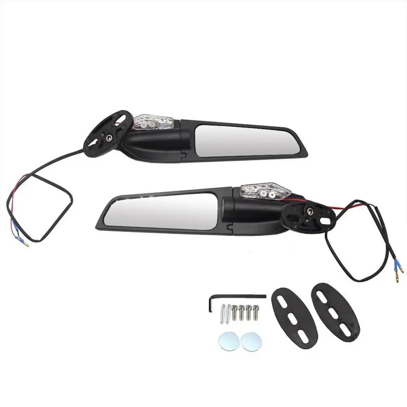 

Зеркало заднего вида для мотоцикла, 2 шт., Регулируемые вращающиеся боковые зеркала со светодиодной подсветкой, запасные модифицированные детали, аксессуары для верховой езды