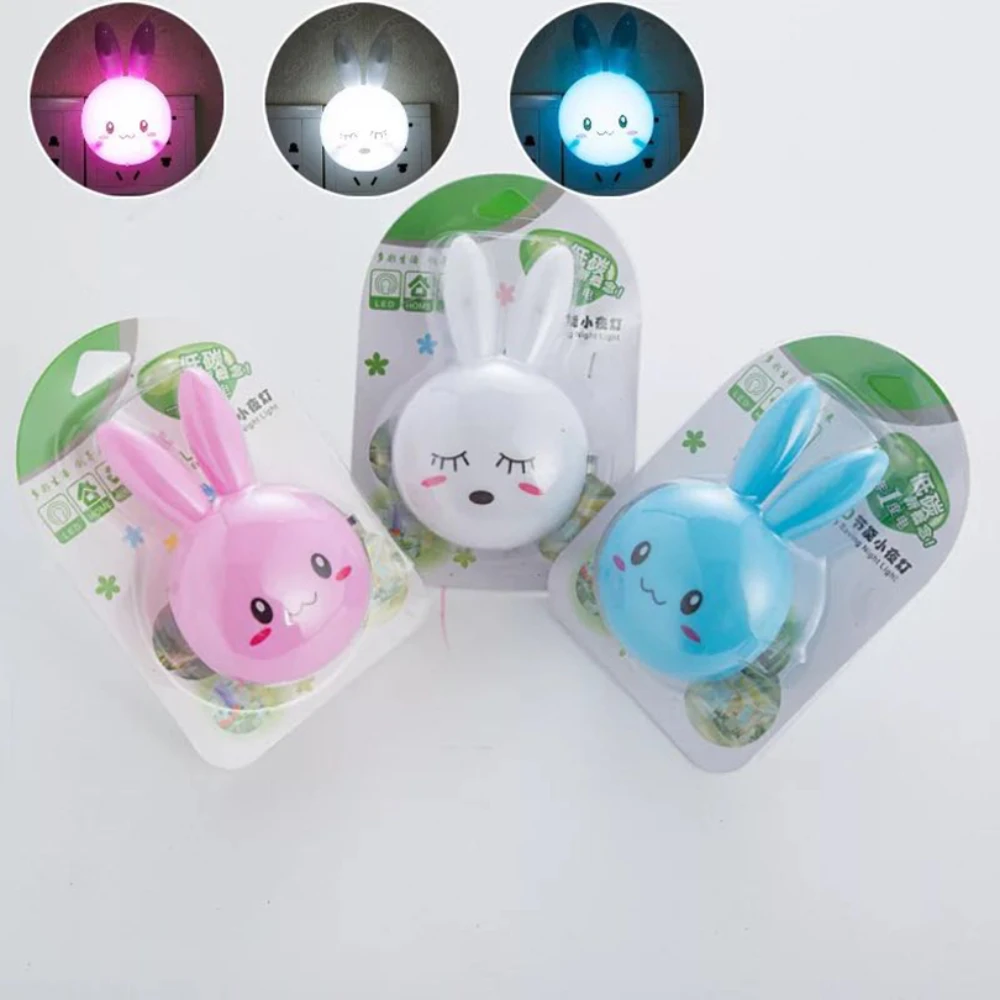 

Cartoon Rabbit LED Night Light AC110-220V Switch Wall Night Lamp With US Plug Gifts For Kid/Baby/Children Bedroom Bedside Lamp