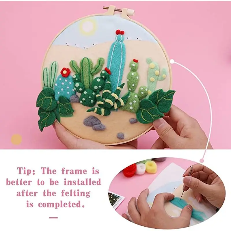 

DIY Painting Wool Felt Painting Embroidery Kit Flower Landscape Beginner Painting Handcraft Needle Wool Painting For Home Decor
