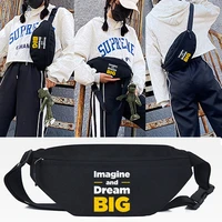 big letter print waist bags women chest pack waist packs leisure canvas crossbody pack banana messenger bags zipper shoulder bag