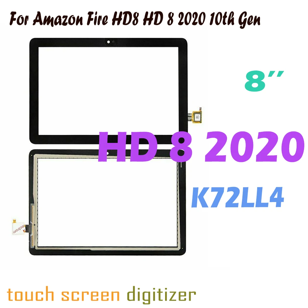 Протестировано 8 0-дюймовый сенсорный экран для Amazon Fire HD8 HD 2020 10-го поколения K72LL4