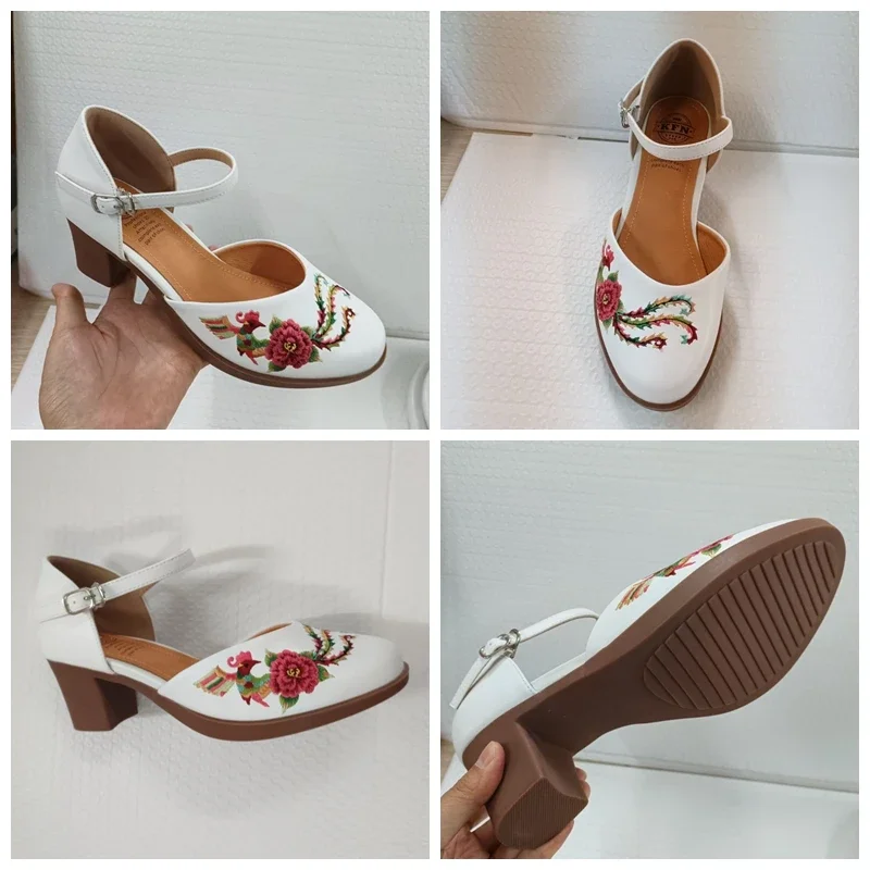 Роскошные женские туфли-лодочки из натуральной кожи на массивном каблуке 6 см