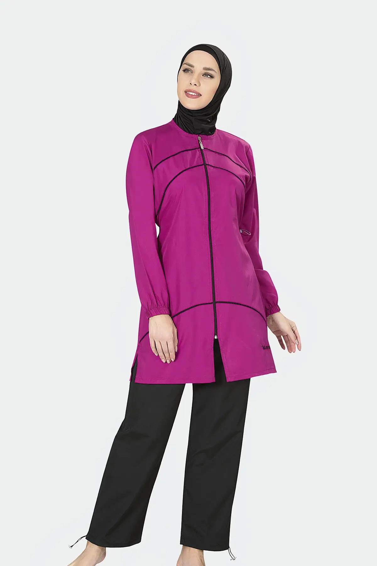 

Muslim Burkinis Lilac Swimwear Modest Summer Clothing Hijab Sport Swimsuit Islamic Full Cover Swimwears